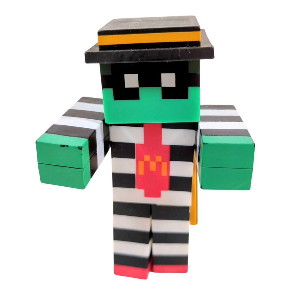 McDonald's Hamburglar Minecraft Style Block Figure Toy Fast Food Premium 4.5"